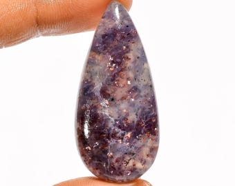 Natural Iolite Sunstone Cabochon Flat Back Polished Iolite Sunstone 43X20X8 mm Size