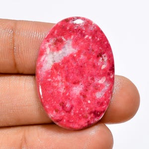 Cabochon di tulite rosa naturale, entrambi i lati lucidati, cristallo rosa, pietra di tulite rosa, dimensioni 31X21X4 mm