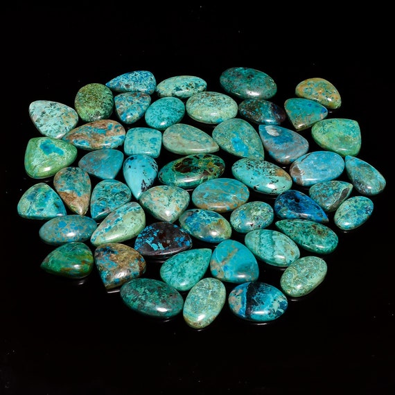 Top Quality Natural Chrysocolla Cabochon Gemstone, Wholesale Lot