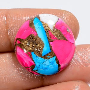 Barbe à papa turquoise forme cercle barbe à papa cristal turquoise 19 x 19 x 4 mm taille bonbon pierre