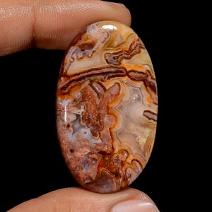 Crazy Lace Agate Stone High Polished Crazy Lace Cabochon 40X23X5 mm Size Agate Crystal
