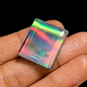 Multi Color Aurora Opal Cabochon Loose Gemstone Long Shape Aurora Opal Gemstone 22X19X6 mm Size Multi Stone
