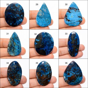 Azurite Cabochon Loose Gemstone Azurite Healing Crystals Azurite Gemstone Azurite Flat Black Stone Natural Azurite Stone Azurite As Picture image 4