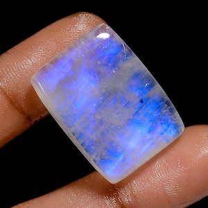 Radiant Shape Blue Moonstone Cabochão Fire Moonstone Cristal 26X19X6 mm Tamanho White Moonstone