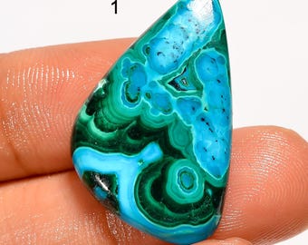 Natural Malachite Chrysocolla Cabochon Loose Gemstone Chrysocolla Malachite Gemstone For Making Jewelry Gift For her ( Stone As Picture