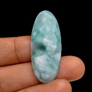 Fasetowany hemimorfit, płaski kaboszon, polerowany, szlifowany kryształ hemimorfitu, rozmiar 40X16X5 mm
