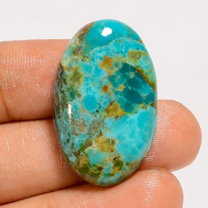 Natural Kingman Turquoise Cabochon Turquoise Gemstone 30X19X5 mm Size Smooth Both Side Polished Crystal