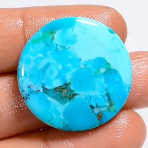 Natuurlijke Kingman turkoois cabochon hemelcirkel turkoois edelsteen 26 x 26 x 4 mm grootte glad aan beide zijden gepolijst kristal