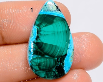 Natural Malachite Chrysocolla Cabochon Loose Gemstone Chrysocolla Malachite Gemstone For Making Jewelry Gift For her ( Stone As Picture