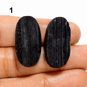 Paire de druzys en tourmaline noire