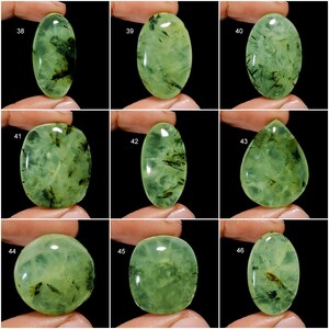 Cabujón de prehnita, gema de prehnita pulida por ambos lados, gema de prehnita verde, cabujón de prehnita natural, regalo de piedra de prehnita para ella (piedra como en la imagen) imagen 6