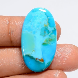 Natuurlijke Kingman Turquoise cabochon Sky ovale turkoois edelsteen 30 x 17 x 4 mm grootte glad aan beide zijden gepolijst kristal