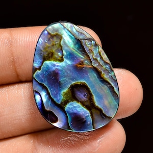 Natural Abalone Shell Cabochon Uneven Shape Abalone Shell Crystal 29X21X7 mm 45 Carat Abalone Shell Gemstone