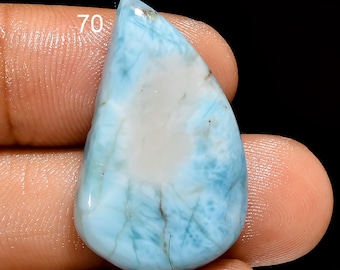 Natural Larimar Cabochon, Dominican Larimar Gemstone, Blue Pectolite Larimar Worry Stone, Larimar Loose Cabochon For Making Jewelry