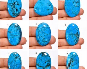 Turquoise d'Arizona de qualité AAA+, pierres précieuses en vrac, cabochon naturel Idéal pour la fabrication de bijoux, cadeau pour elle.