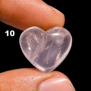 Prachtige en natuurlijke rozenkwarts edelsteen, roze hartvorm cabochon, cadeau voor haar, sieraden maken door middel van draadwikkeling, genezend kristal