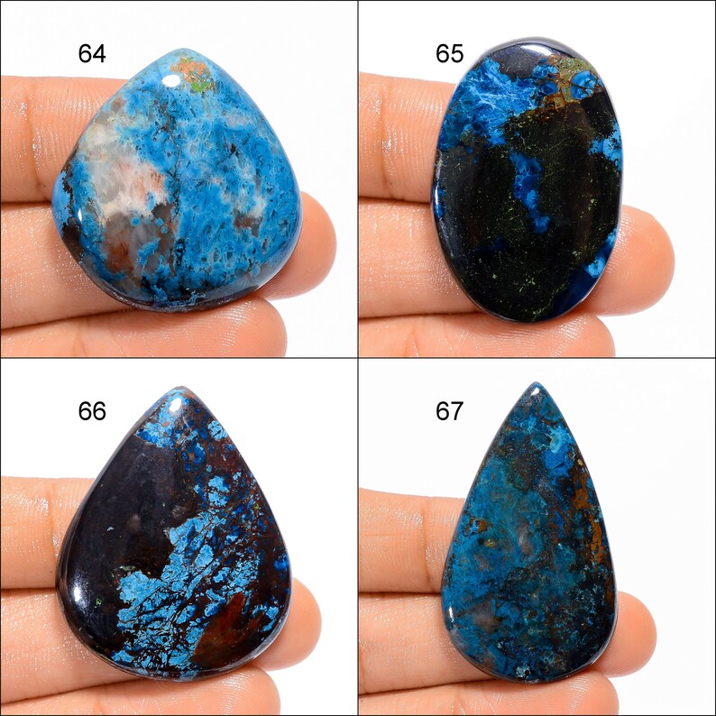 Azurite Cabochon Loose Gemstone Azurite Healing Crystals Azurite Gemstone Azurite Flat Black Stone Natural Azurite Stone Azurite As Picture image 8