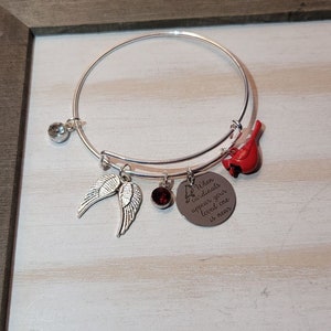 Cardinal Remembrance &quot;When cardinals appear your loved one is near&quot; Bracelet