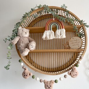 Neutral Boucle Teddy bear Garland Neutral Nursery Wall Hanging Decor Shelf Bear Garland image 4