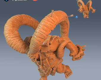 Ram Troll  | Goblin Caves | Unpainted Resin Miniature for DnD RPG Tabletop