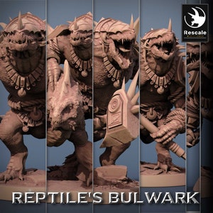 Lizardmen Soldiers by Rescale Miniatures | Reptiles Bulwark| D&D | Dungeons Dragons | Pathfinder | Wargaming | TTRPG | RPG