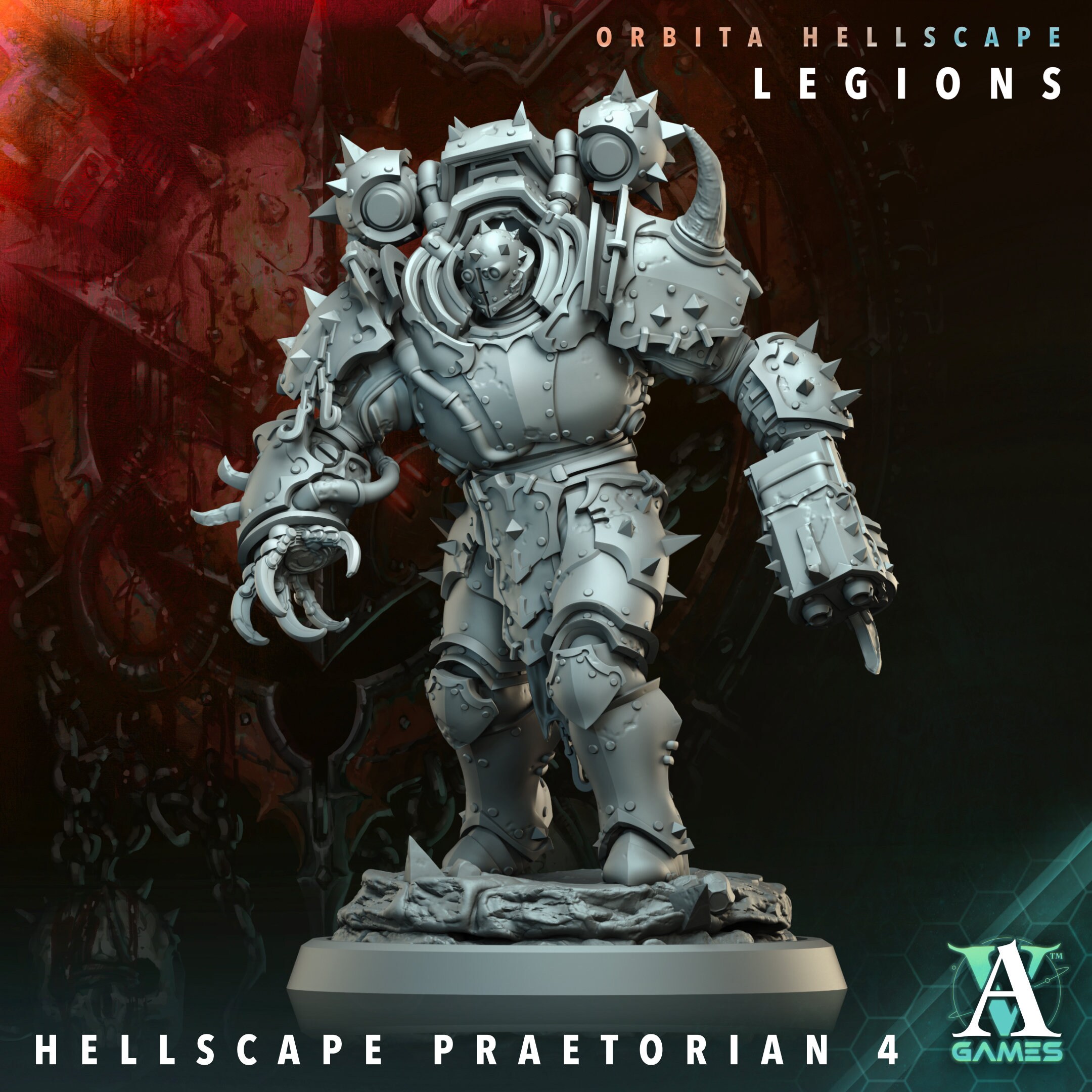 Tabletop Hellscape Hellscape Praetorian | Orbita Hellscape | Unpainted Resin Miniature for ...