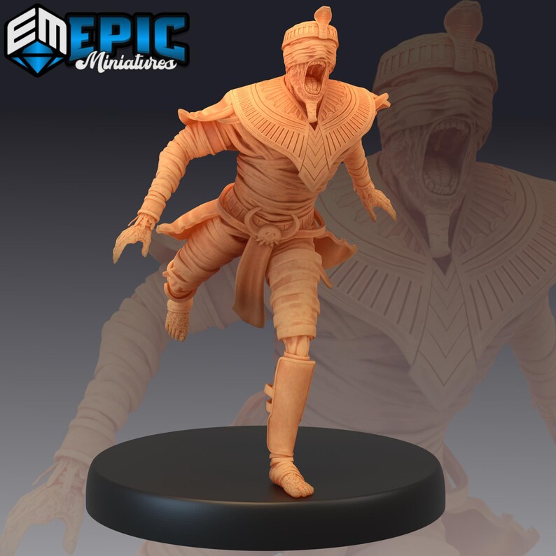 Black Pharaoh / Mummy / Gug | Ruins of Madness | Unpainted Resin Miniature for DnD RPG Tabletop 6