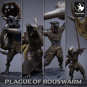 Infantry Rat Support by Rescale Miniatures | Plague of Rouswarm| D&D | Dungeons Dragons | Pathfinder | Wargaming | TTRPG | RPG
