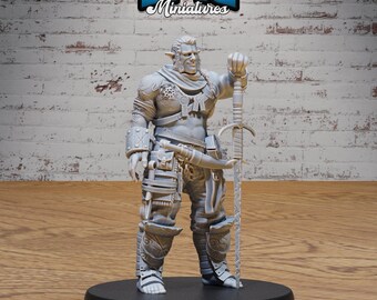 Half Orc Adventurer  | Savage Attack | Unpainted Resin Miniature for DnD RPG Tabletop