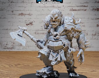 Bugbear Raider  | Savage Attack | Unpainted Resin Miniature for DnD RPG Tabletop