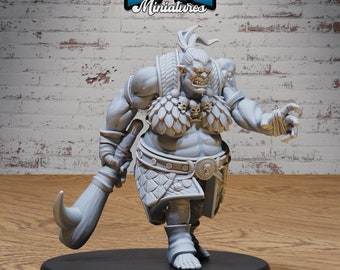 Orog Female  | Savage Attack | Unpainted Resin Miniature for DnD RPG Tabletop