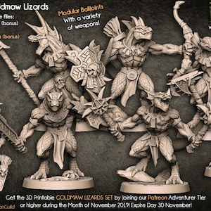 Goldmaw Lizards by Artisan Guild| D&D | Dungeons Dragons | Pathfinder | Wargaming | TTRPG | RPG