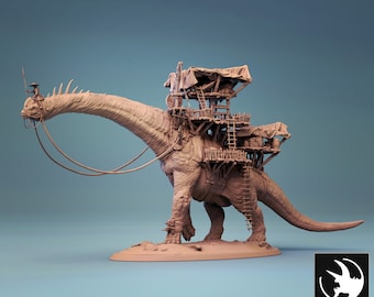 Brachiosaurus Caravan by Rescale Miniatures - Dynotopia| D&D | Dungeons Dragons | Pathfinder | Wargaming | TTRPG | RPG