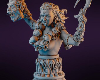 Divas of Hind Busts by Miniature Cave | Unpainted Resin Miniature for DnD RPG Tabletop