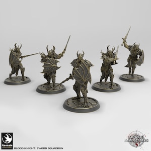 Blood Knight Sword Squad by Rescale Miniatures - Order Immortalis| D&D | Dungeons Dragons | Pathfinder | Wargaming | TTRPG | RPG