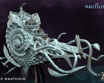Nautiloid Airship  | Descent into Madness | Unpainted Resin Miniature for DnD RPG Tabletop