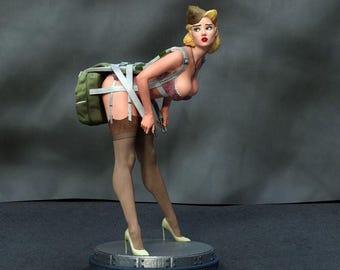WWII Pinup by Exclusive3DPrints NSFW | Mature | Unpainted Resin Miniature for DnD RPG Tabletop