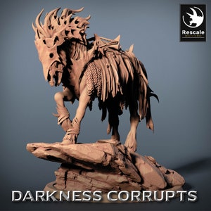 Death Horses Saddled by Rescale Miniatures | Darkness Corrupts| D&D | Dungeons Dragons | Pathfinder | Wargaming | TTRPG | RPG