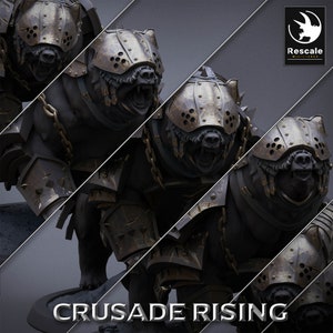 Templar Bears by Rescale Miniatures | Crusade Rising| D&D | Dungeons Dragons | Pathfinder | Wargaming | TTRPG | RPG
