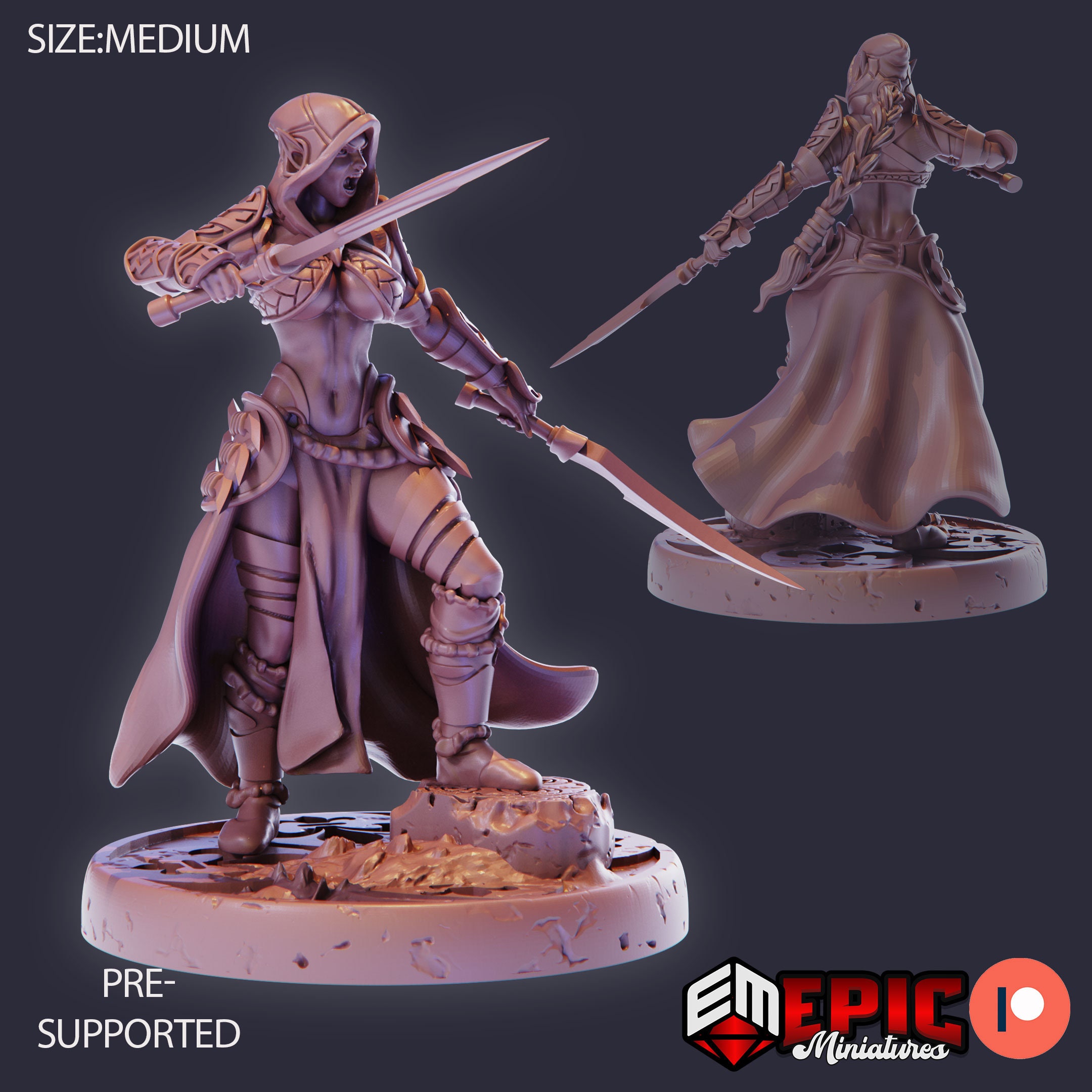 Dark Elf by Epic Miniatures D&D Pathfinder RPG TTRPG | Etsy