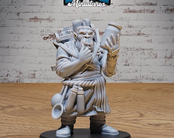 Gray Orc Alchemist  | Savage Attack | Unpainted Resin Miniature for DnD RPG Tabletop