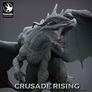 Red Dragon by Rescale Miniatures | Crusade Rising| D&D | Dungeons Dragons | Pathfinder | Wargaming | TTRPG | RPG