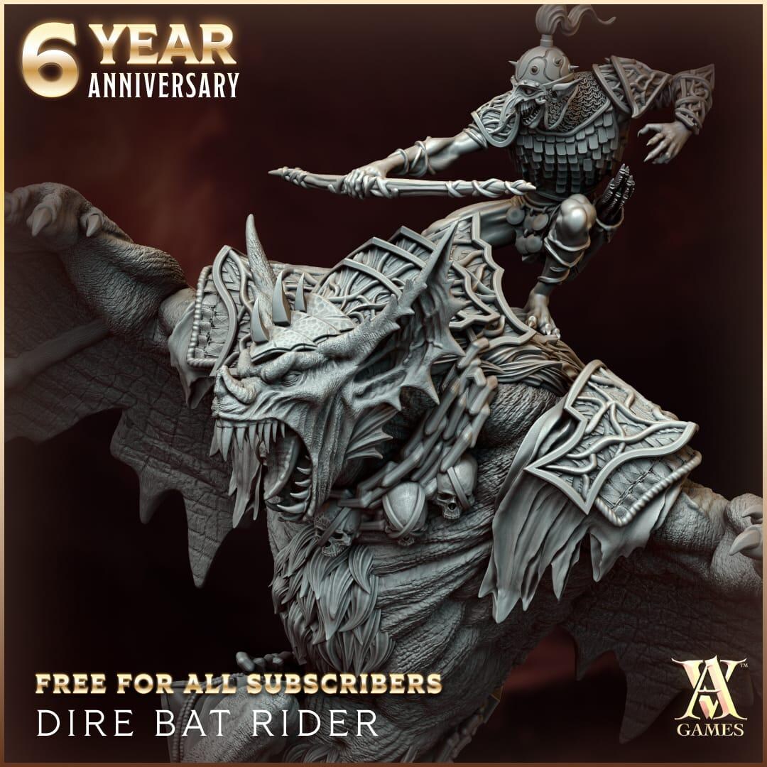 Dire Bat Rider | Frostburn Horrors | Unpainted Resin Miniature for Dnd ...