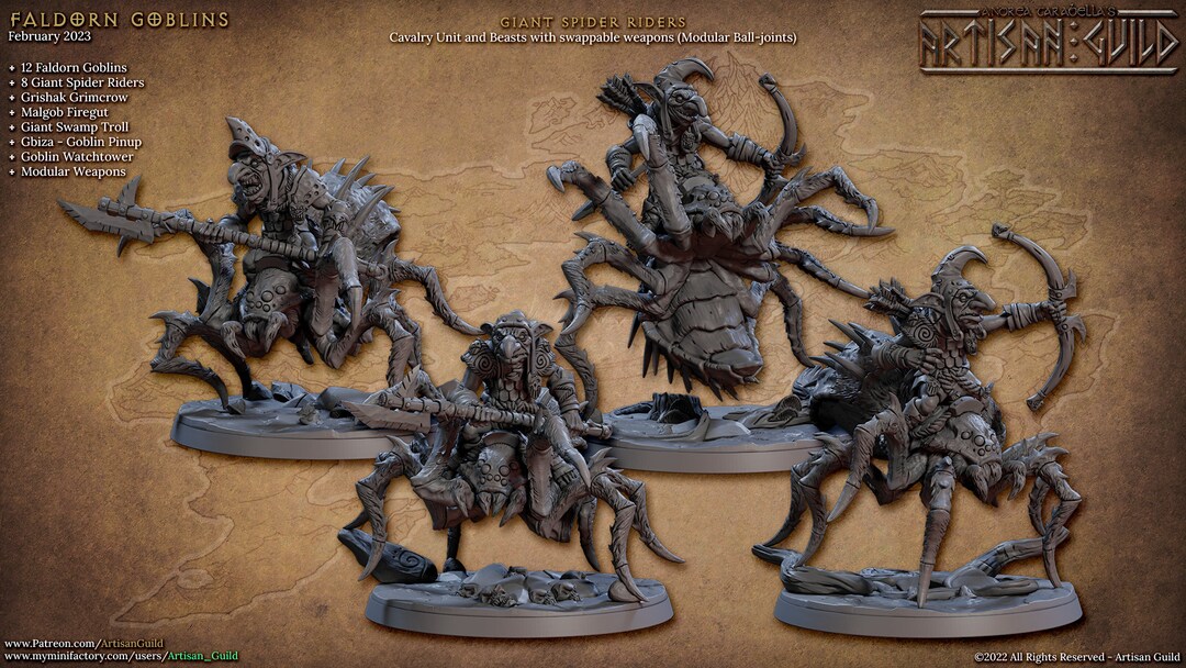 Spider Rider Dnd Spider Riders | Unpainted Resin Miniature for Dnd RPG Tabletop - Etsy