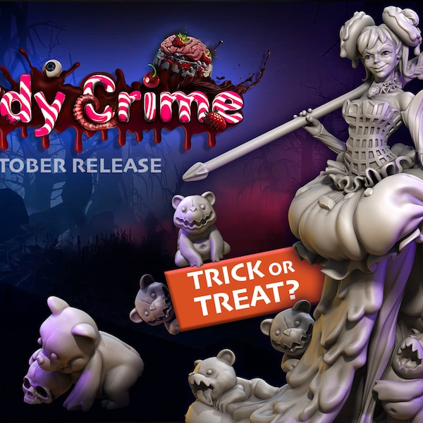 Candy Crime | Unpainted Resin Miniature for DnD RPG Tabletop