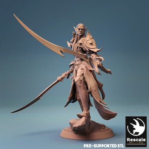Elf Captain by Rescale Miniatures - Leaf Riders| D&D | Dungeons Dragons | Pathfinder | Wargaming | TTRPG | RPG