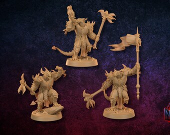Drakoth Command Group by Dragon Trappers Lodge | Unpainted Resin Miniature for DnD RPG Tabletop