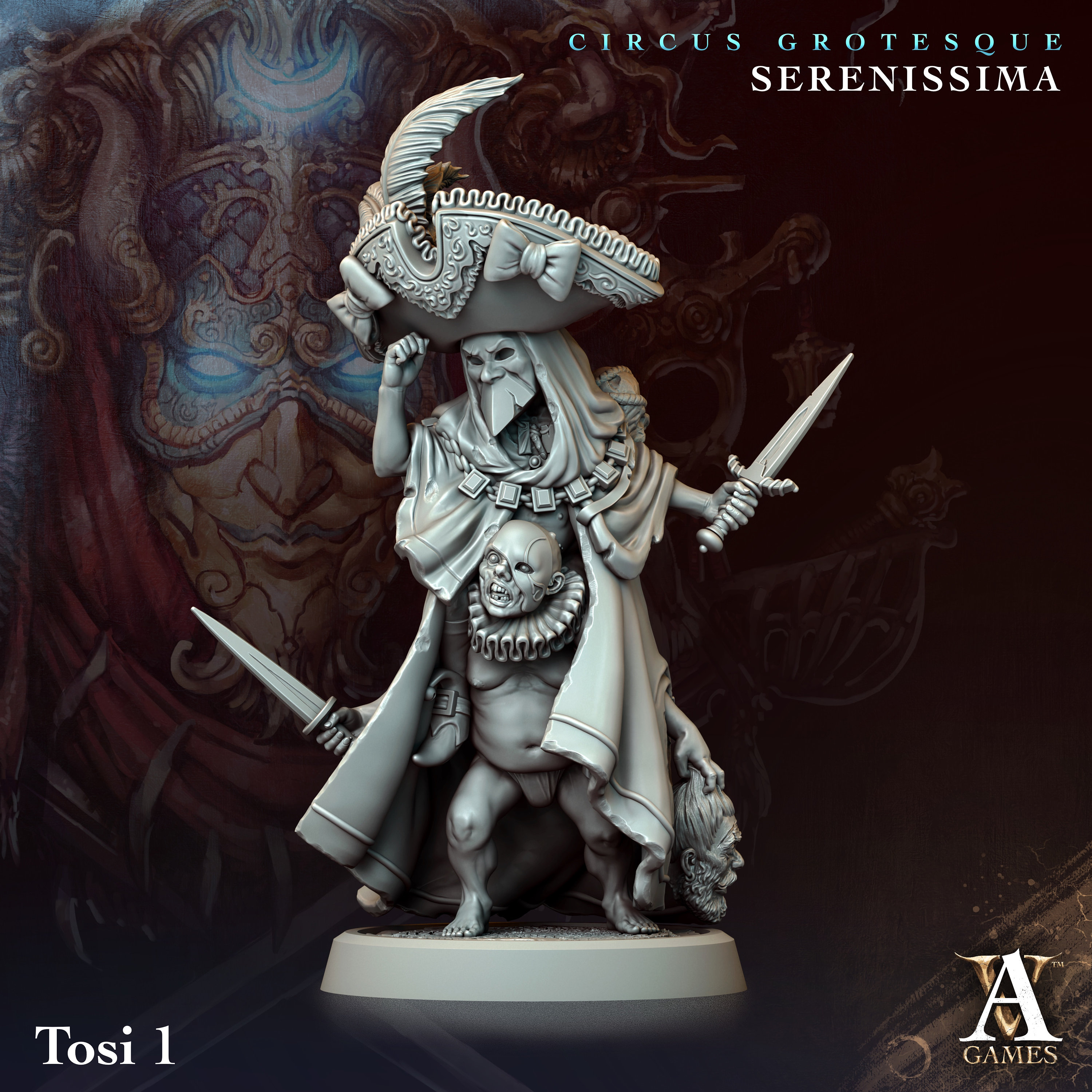 Tosi | Circus Grotesque | Unpainted Resin Miniature for Dnd RPG