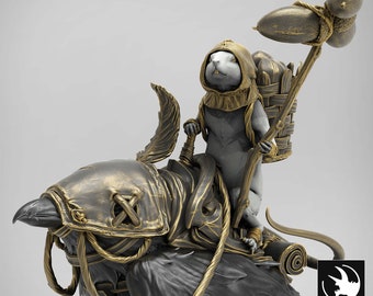 Hanging Magpie by Rescale Miniatures - Tale of Archduke Mousin | Unpainted Resin Miniature for DnD RPG Tabletop