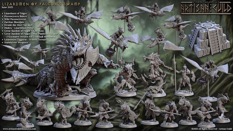 Lizardmen of Falgor's Swamp | Unpainted Resin Miniature for Dnd RPG ...